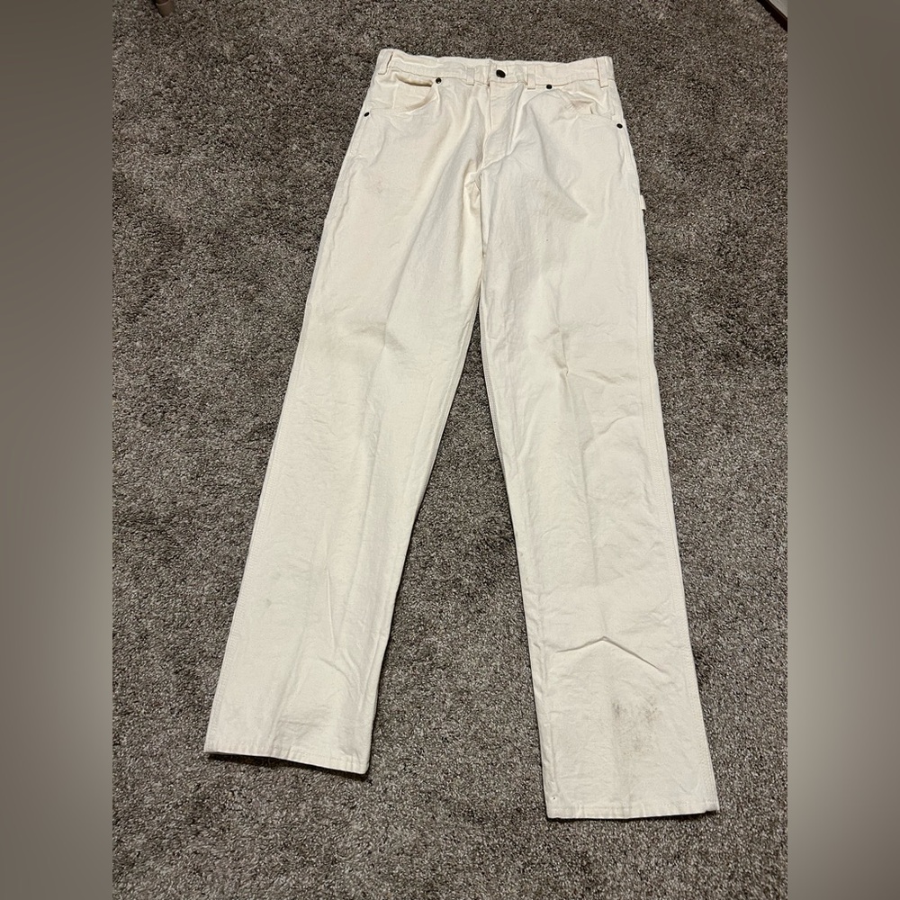 Vintage Saddle King-Key Off White Painters Pants 31x33 Workwear Made In USA